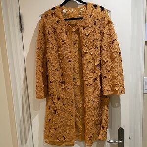 Zara Mustard Yellow Crochet Cardigan
